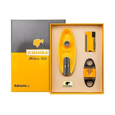 Cohiba Yeni Stil Üçlü Sarı-Siyah Puro Seti