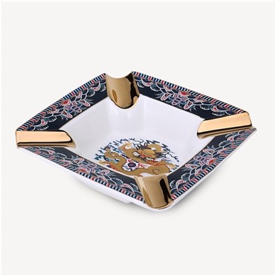 Elegant Chinese Dragon Büyük Boy 4lü Puro Küllüğü Desenli Gold
