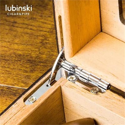 Lubinski Cedar Basic Camlı Puro Kutusu Humidor Slim Dijital Karbon 15s