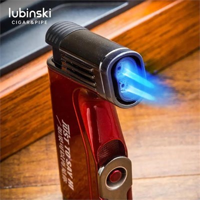 Lubinski Cigar Delicili Çift Torch Puro Çakmağı Mavi