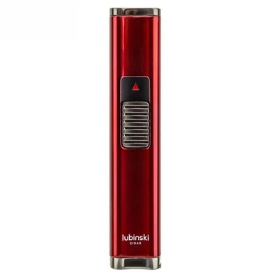 Lubinski Cigar Slim Cetvelli Ve Sehpalı Çift Torch Puro Çakmağı Kırmızı