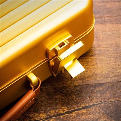 Lubinski Dayanıklı Alüminyum Sedirli Seyahat Puro Sunum Kutusu Humidor 20s Gold