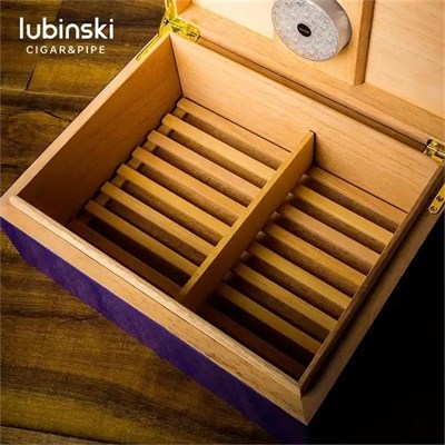 Lubinski Humidor Puro Kutusu Lacivert Lake Lion 50s