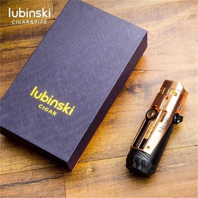 Lubinski Lion İğneli + Delicili Tek Torch Puro Çakmağı Silver