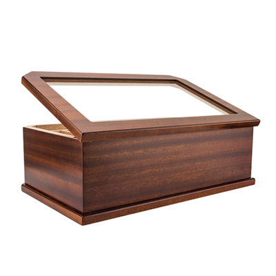 Lubinski New Cedar Camlı Tepsili Puro Kutusu Humidor Kahve 100s