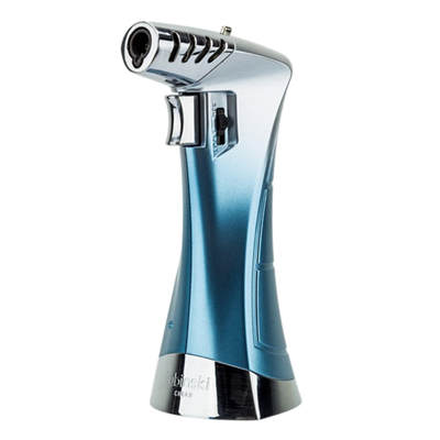 Lubinski New Design Çok Fonksiyonlu Tek Torch Büyük Masa Tipi Puro Çakmağı Blue Ice