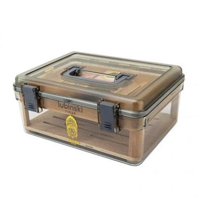 Lubinski Plexi -Sedir Şeffaf Puro Kutusu Humidor 50s