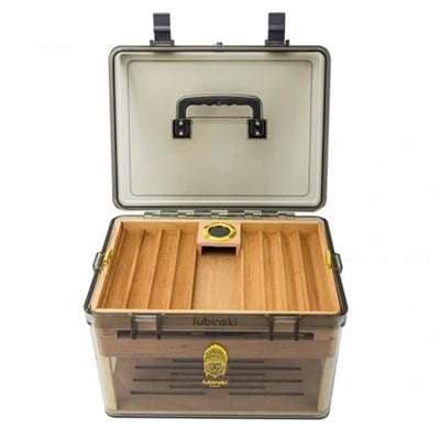Lubinski Plexi -Sedir Şeffaf Puro Kutusu Humidor 100s