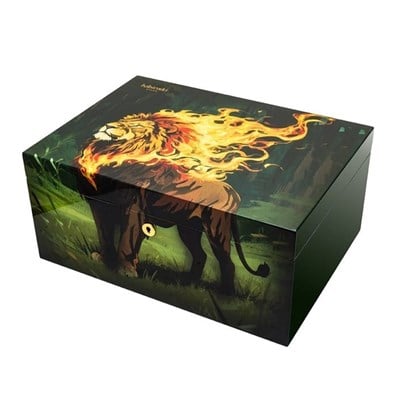 Lubinski Special Edt. Fire Lion Puro Kutusu Humidor 80s Kahve