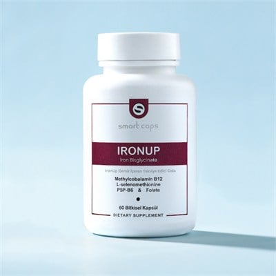 Smart Caps Ironup Demir Bisglisinat 60 Kapsül | Yüksek Biyoyararlanım- Vitamin C