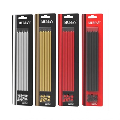 uzun mum 7'li paket 5 renk gold gümüş siyah pembe kırmızı