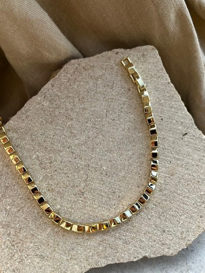 14K Sıralı Kutu Bileklik