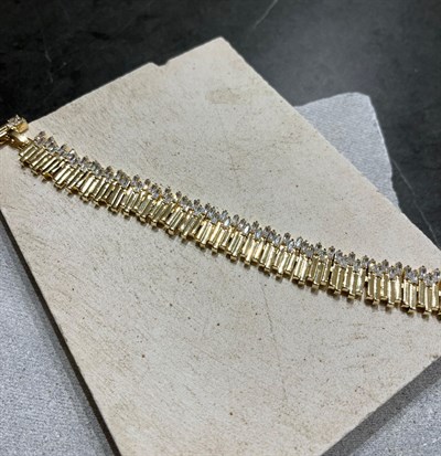 14K Taşlı Çubuk Bileklik