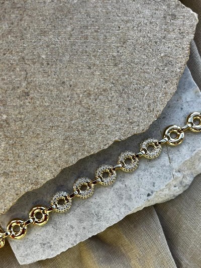 14K Taşlı Simit Bileklik