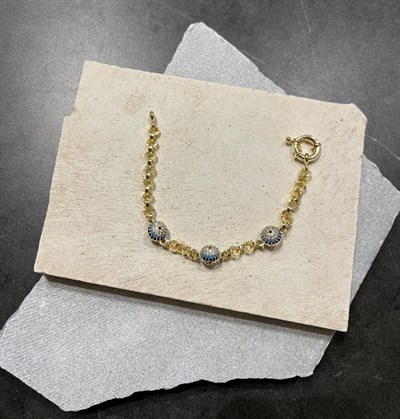 14K Top Nazar Boncuklu Bileklik