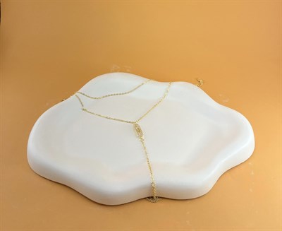 Altın Renkli Taşlı Oval Şahmeran