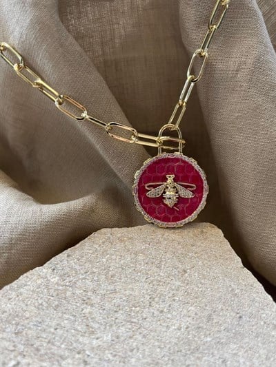 Pembe Arı Uçlu Kolye
