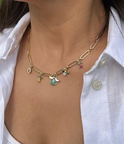 Renkli  ve Desenli Charm Kolye