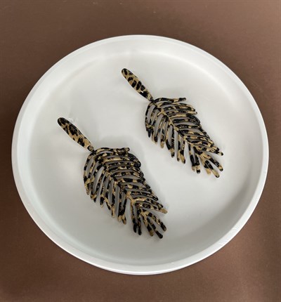 Yaprak Kahverengi Leopar Küpe