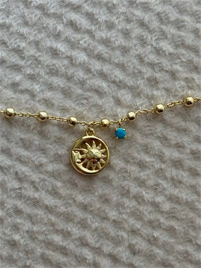 Ay ve Güneş Charmlı Gold Halhal