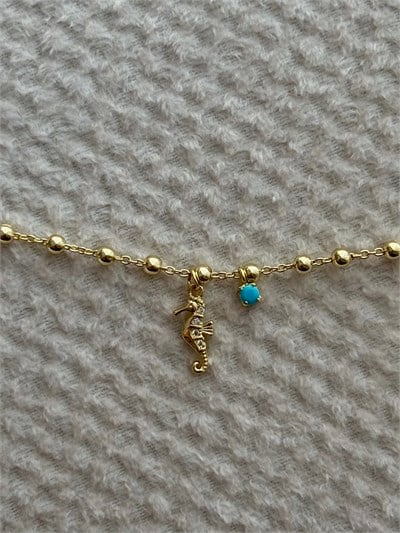 Deniz Atı Charmlı Gold Halhal
