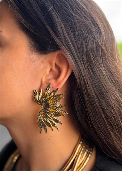 Gold Yaprak Küpe