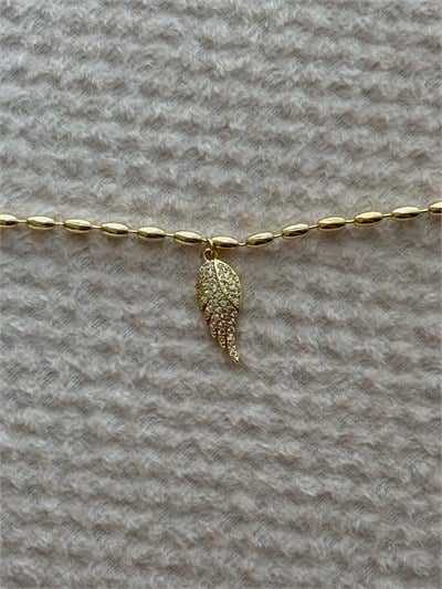 Kanat Charmlı Gold Halhal