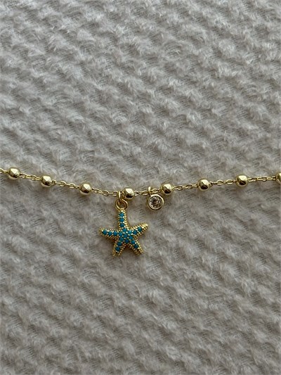 Mavi Yıldızlı Gold Halhal