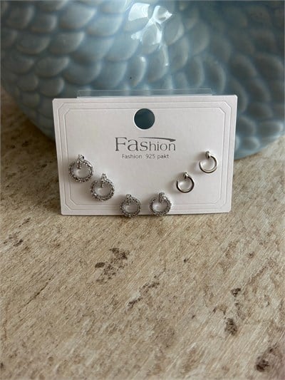 Minimal Halkalar Silver Altılı Küpe