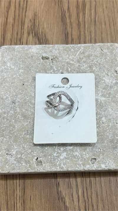 Taşlı Geçmeli Silver Kıkırdak Küpe