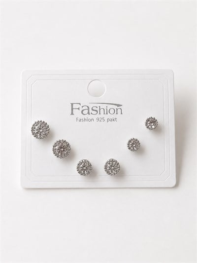 Tek Taş Silver Altılı Küpe