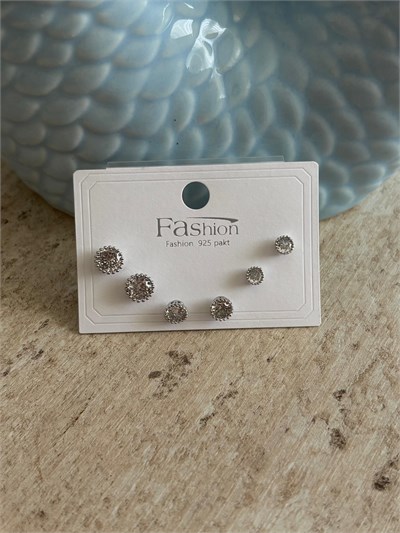 Tek Taş Silver Altılı Küpe