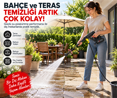 Şarjlı Akülü Yüksek Basınçlı Yıkama Tabancası 21V 1200mAh Uzun Ömürlü Pil 126W Taşınabilir Yıkama Makinesi