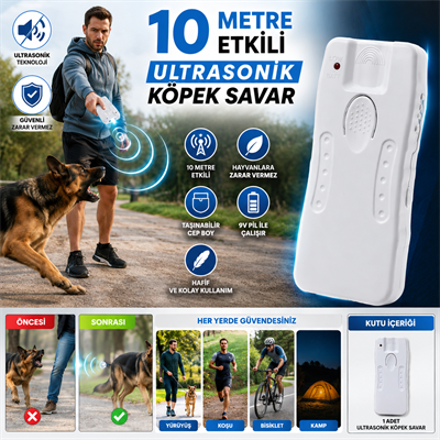 Ultrasonik Köpek Kedi Savar Kişisel Kontrol Aksesuarı 10m Etkili