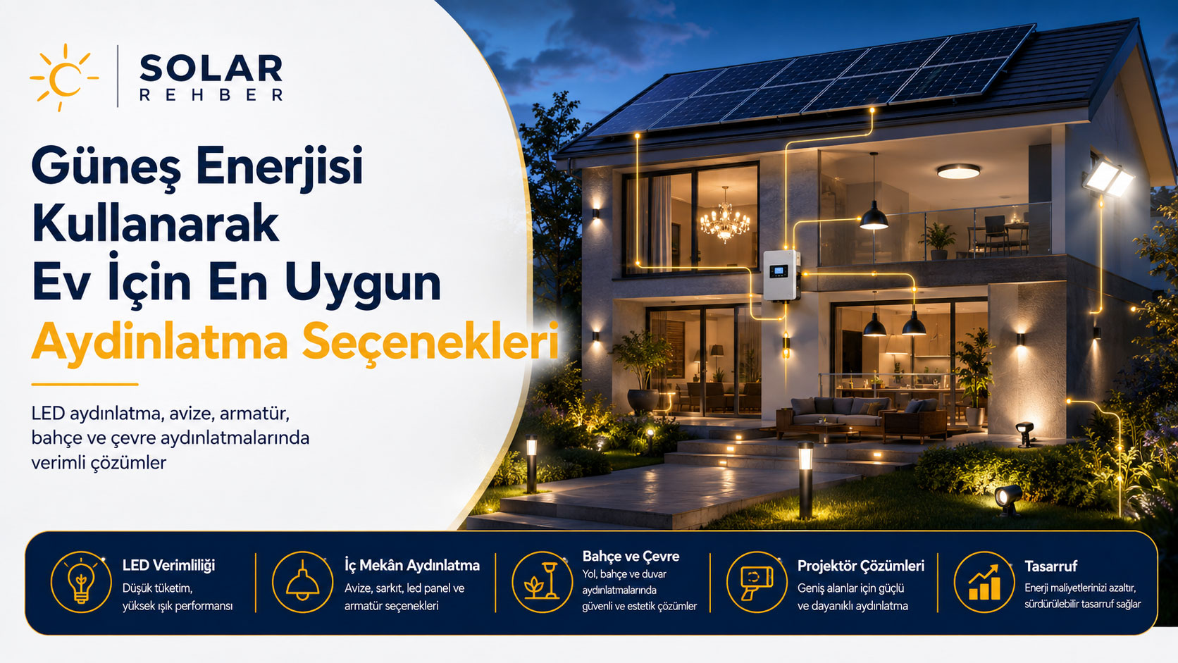 Güneş Enerjisi Kullanarak Ev İçin En Uygun Aydınlatma Seçenekleri