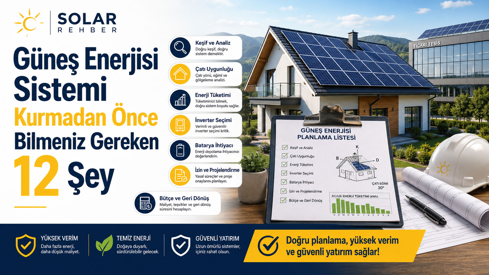 Güneş Enerjisi Sistemi Kurmadan Önce Bilmeniz Gereken 12 Şey