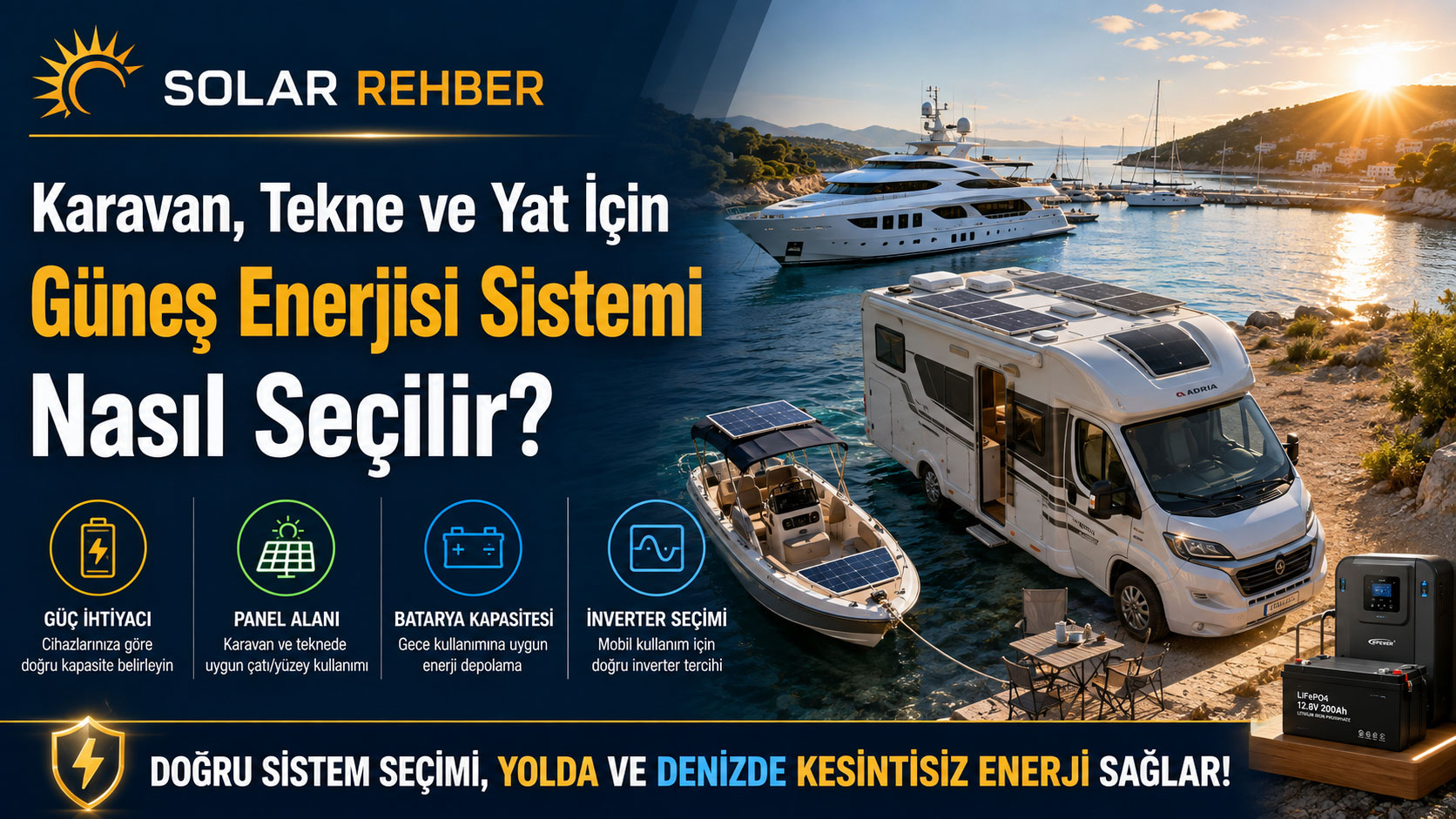 Karavan, Tekne ve Yat İçin Güneş Enerjisi Sistemi Nasıl Seçilir?