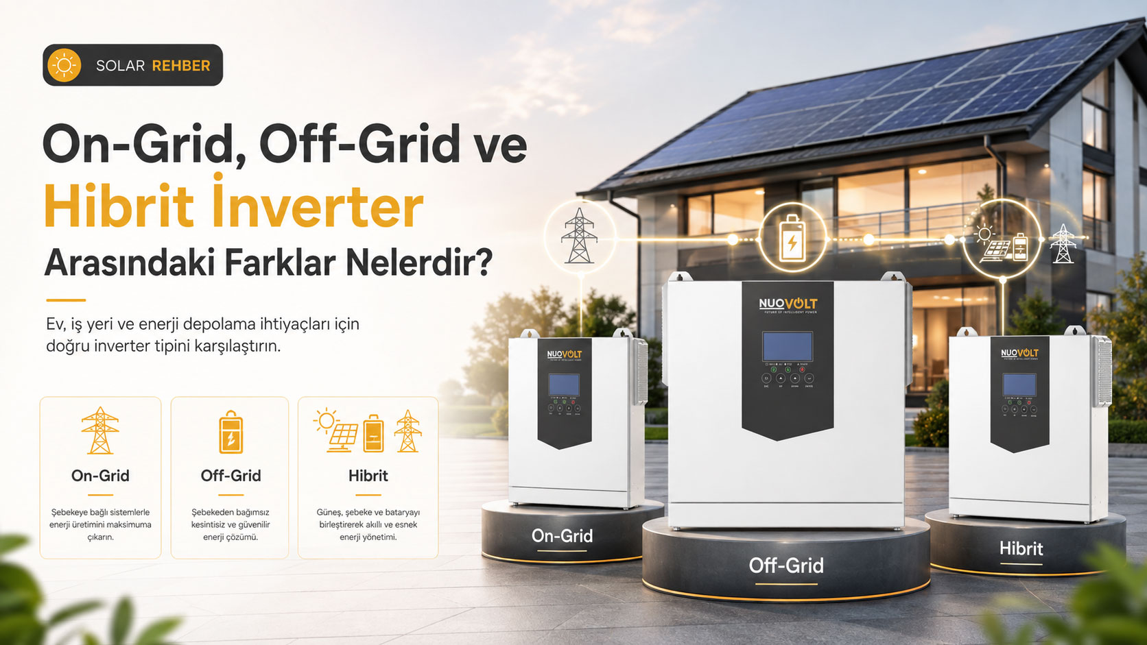 On-Grid, Off-Grid ve Hibrit İnverter Arasındaki Farklar Nelerdir?