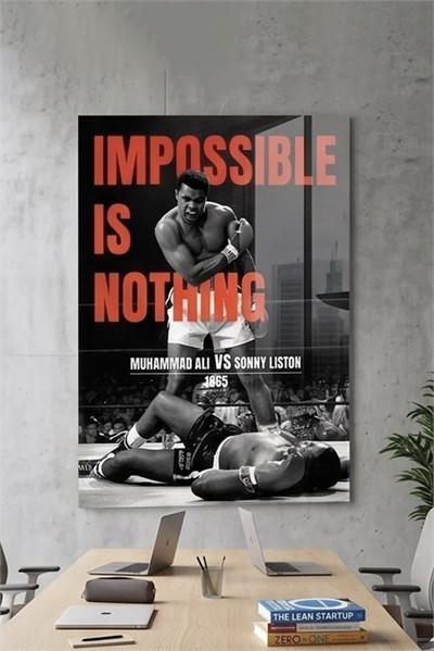 Muhammad Ali Poster Pleksi Tablo – Güç ve Motivasyon Temalı Duvar Sanatı