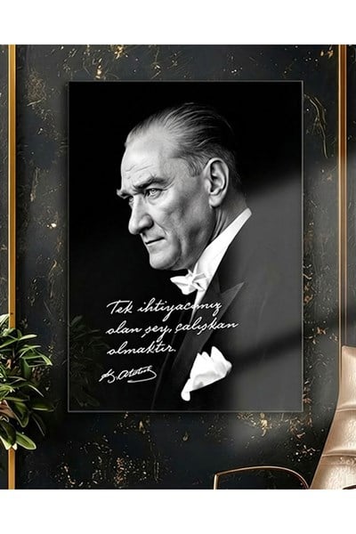 Mustafa Kemal Atatürk Portre Pleksi Tablo – Modern Ofis ve Yaşam Alanları için