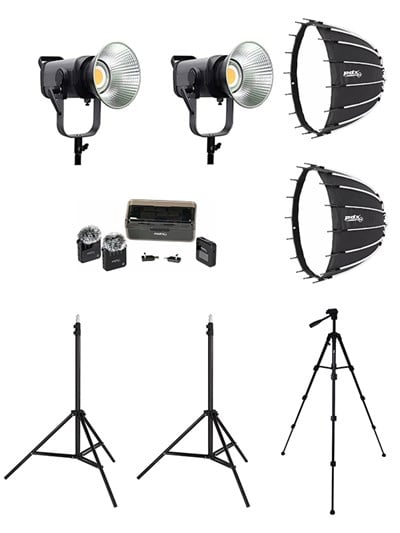 COBAC 300 Stüdyo Işığı (2) + 3 Mt Işık Ayağı (2) + SL90 Softbox (2) + 307 Tripod + M29 Mikrofon Işık Seti