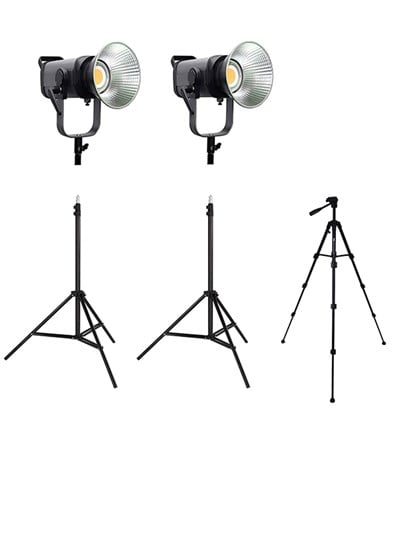 COBAC 300 Stüdyo Işığı (2) + 3 Mt Işık Ayağı (2) + 307 Tripod Işık Seti