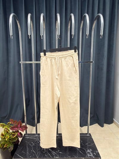   ESSENTİALS KREM  KETEN PANTALON