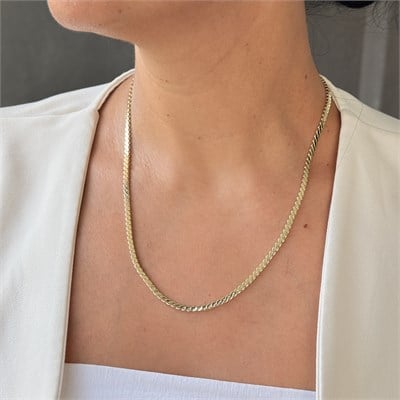 Vip Seri Balık Sırtı Kolye Paslanmaz Gold