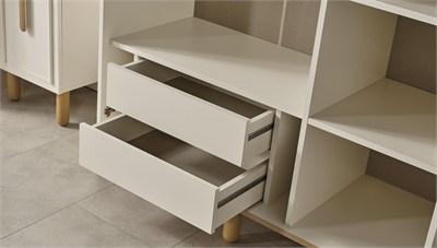 Bohem Star 3 Kapaklı Gardırop 126 cm Sedef Krem ve Ceviz