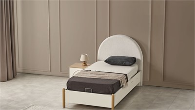 Bohem Star Genç Bazalı Karyola 100x200 Sedef Krem ve Ceviz