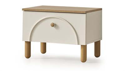 Bohem Star Genç Komodin 60 cm Sedef Krem ve Ceviz