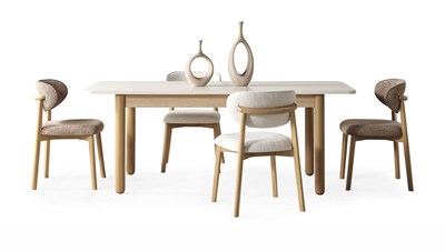 Bohem Yemek Masası 120x80 cm Açılır Kapanır Ceviz