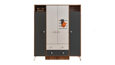 Smart 4 Kapaklı Gardırop 171 cm 2 Çekmeceli
