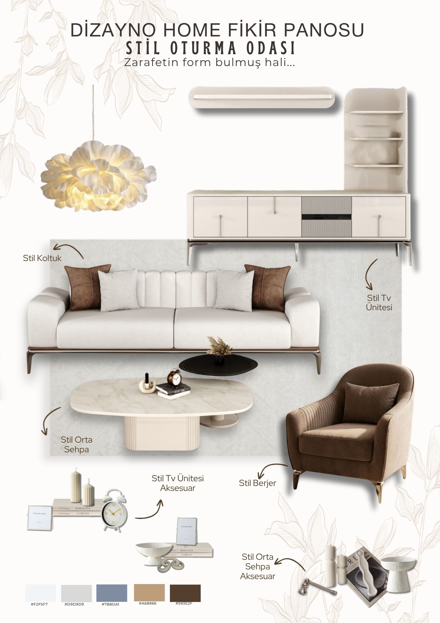 Stil Oturma Odası İlham Panosu